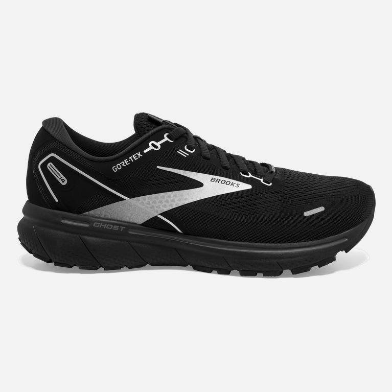 Brooks Ghost 14 Gtx Mens Cushion Road Running Shoes - Black/White/Charcoal/Ebony - Philippines (5942